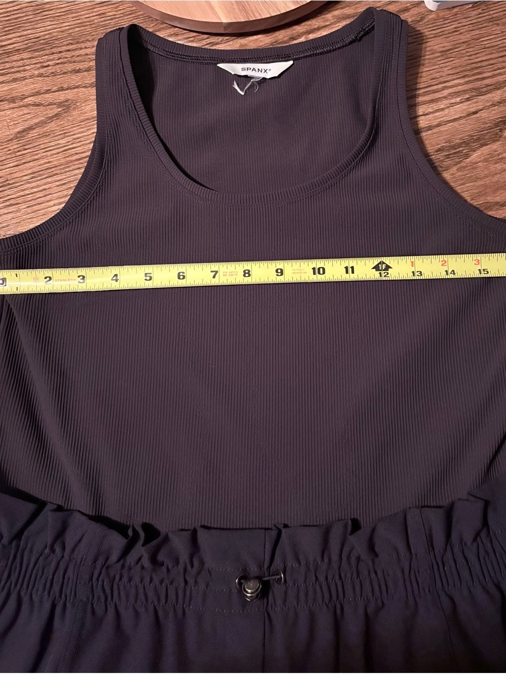 Spanx Out Of Office Sleeveless Maxi Dress Mixed Media Utility Ribbed Pockets S/M - Picture 12 of 16